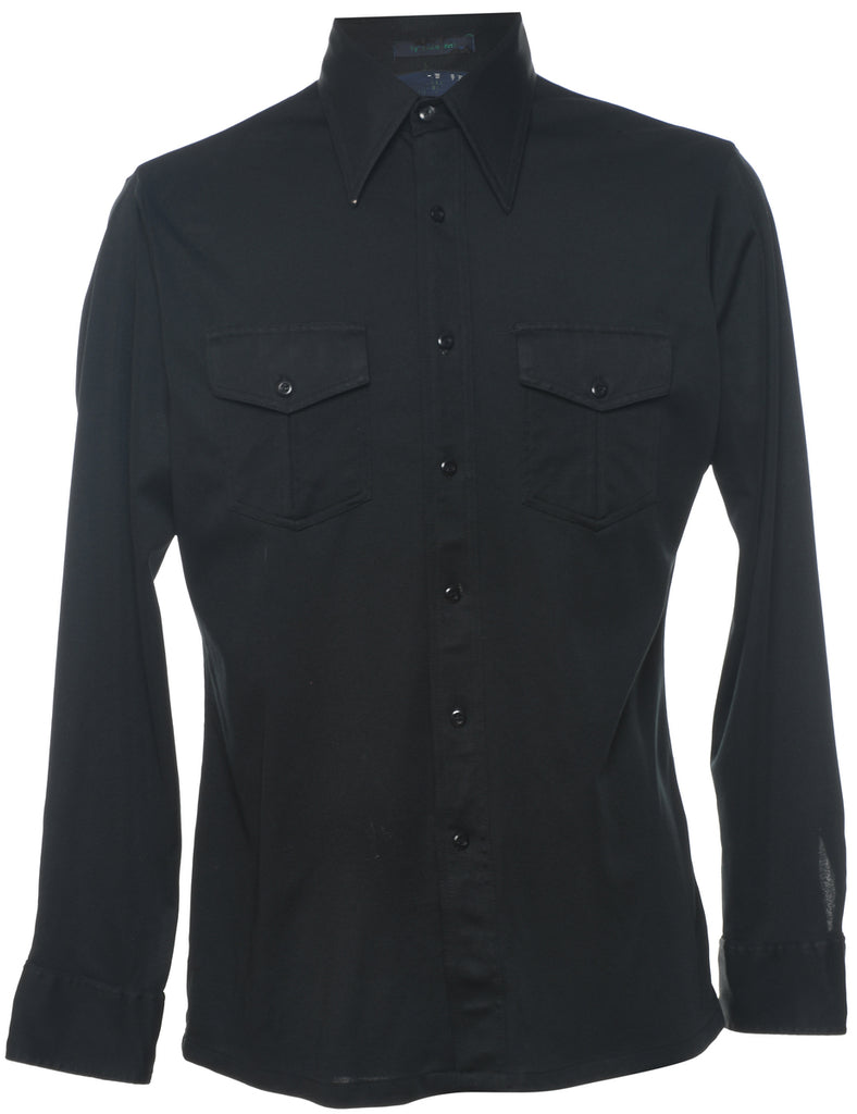 1970s Black Classic Shirt - M