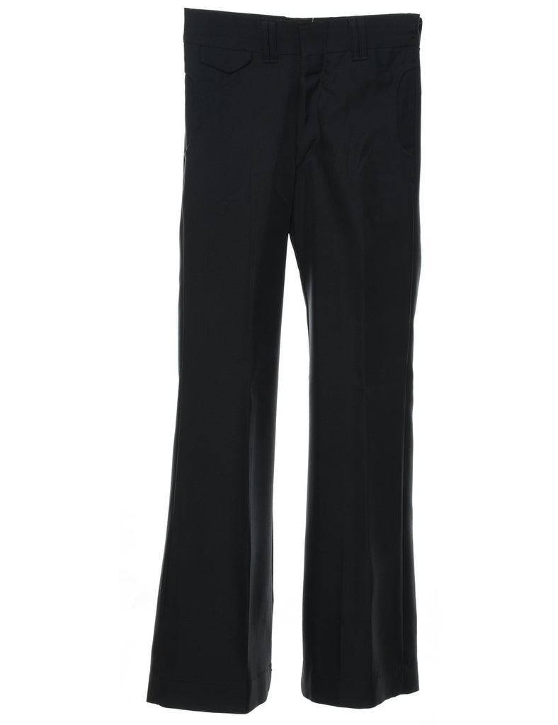 1970s Black Flared Suit Trousers - W28 L32