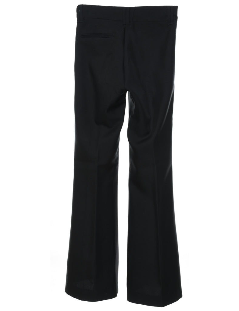 1970s Black Flared Suit Trousers - W28 L32