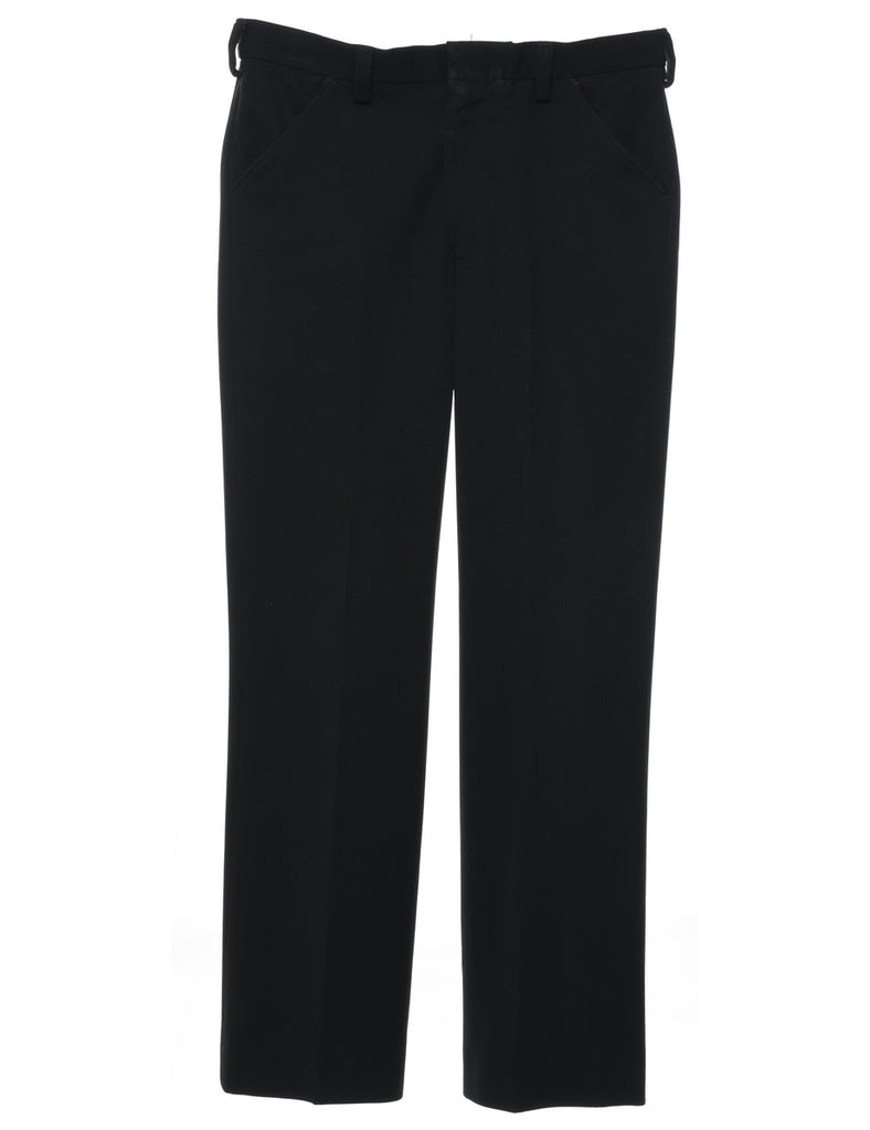 1970s Black Straight-Fit Suit Trousers - W32 L32