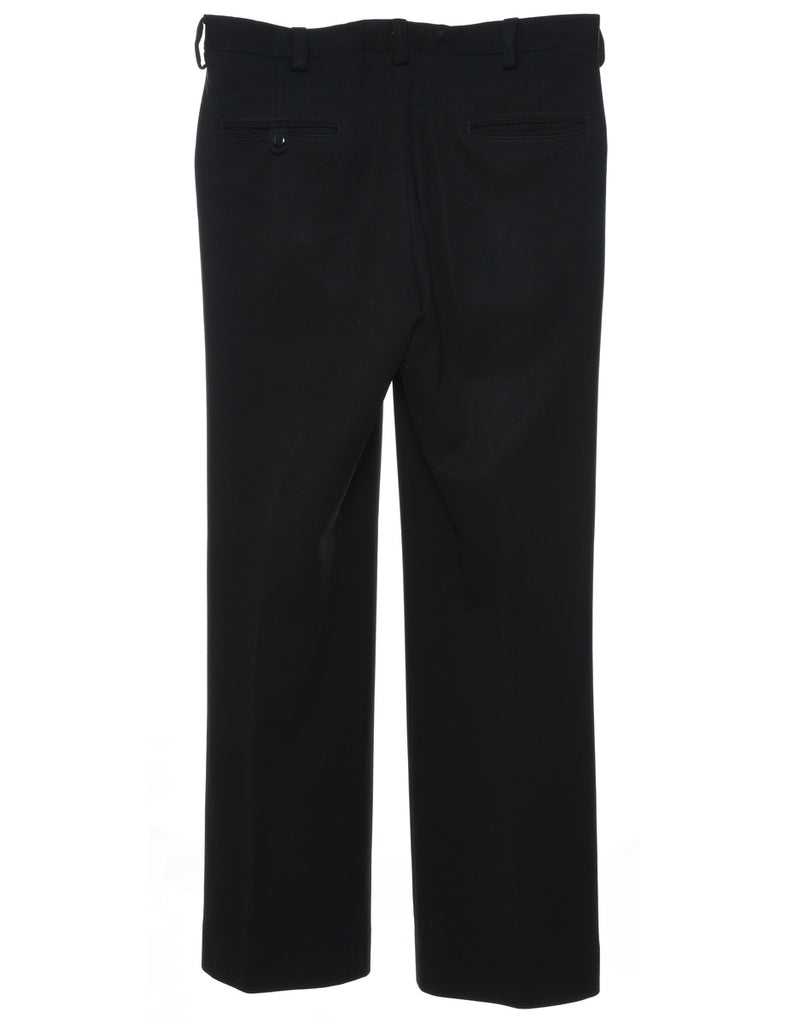 1970s Black Straight-Fit Suit Trousers - W32 L32