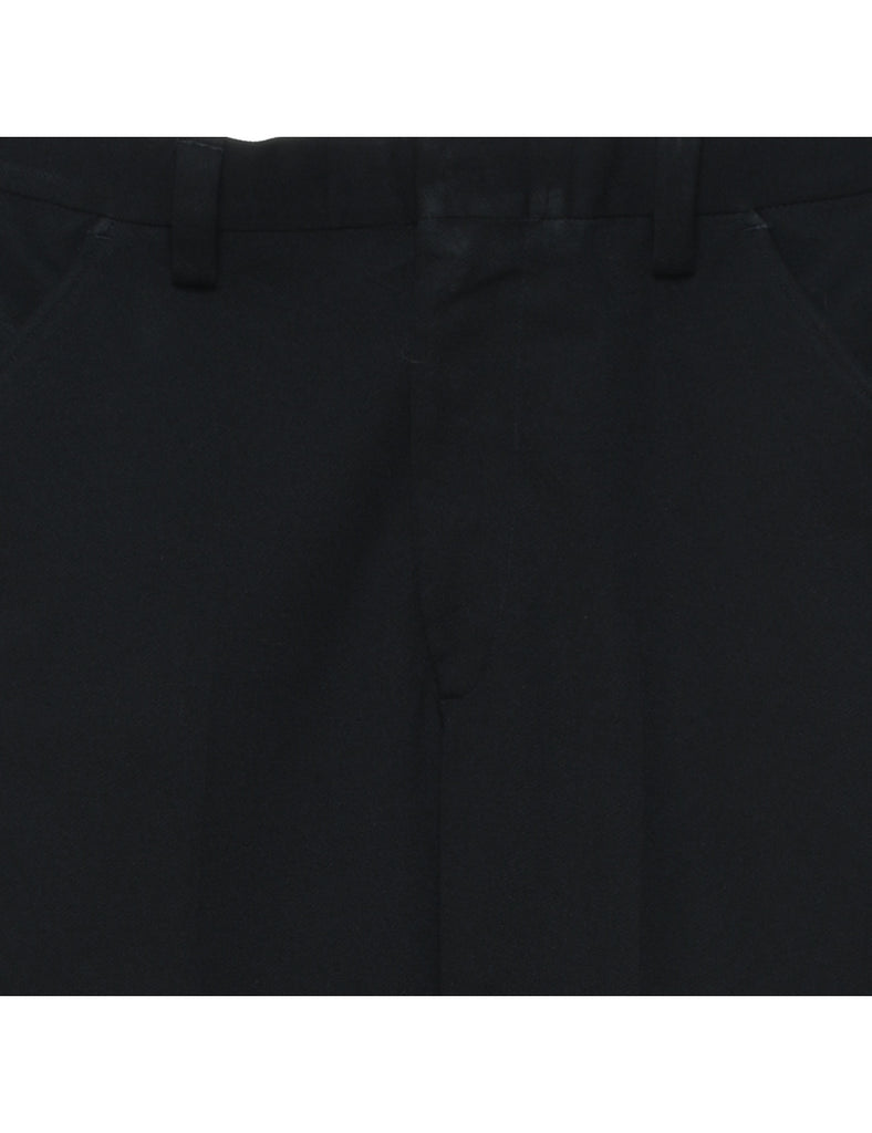 1970s Black Straight-Fit Suit Trousers - W32 L32