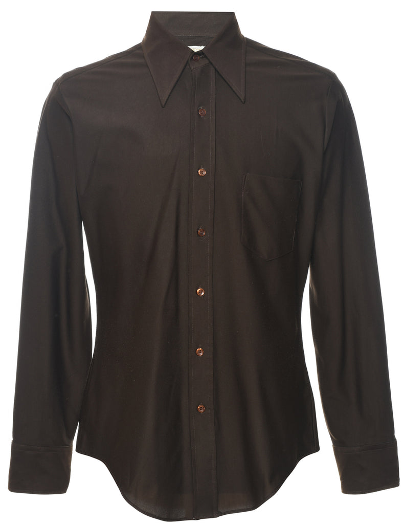 1970s Dark Brown Shirt - M