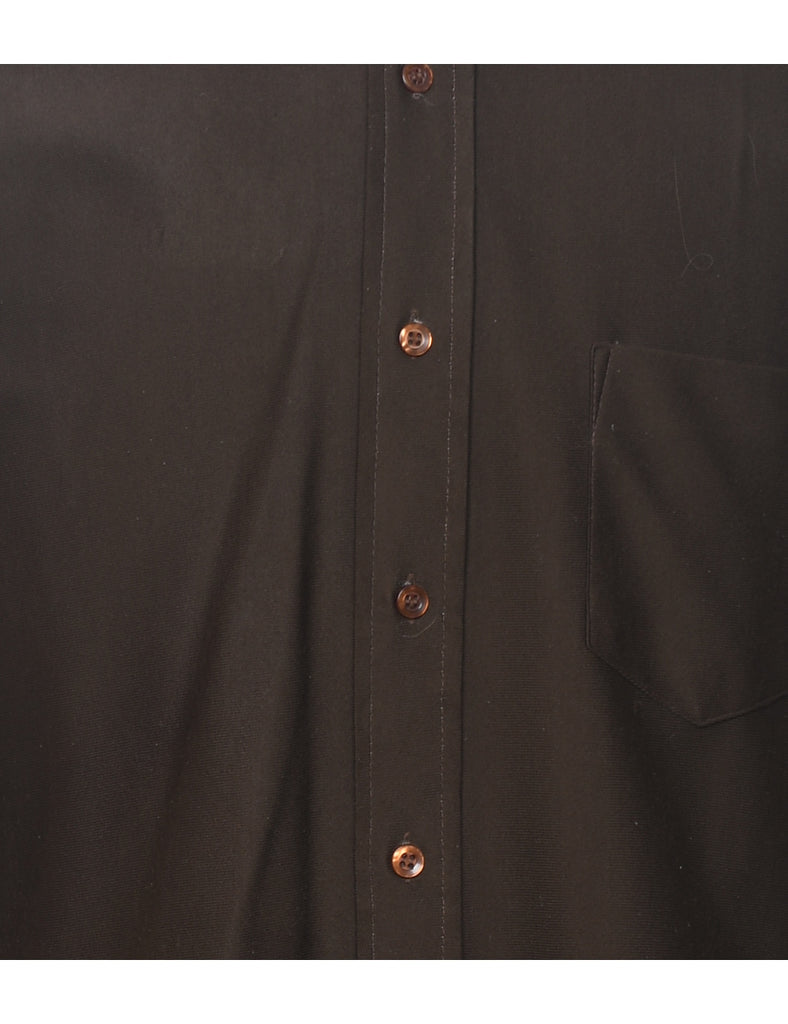 1970s Dark Brown Shirt - M