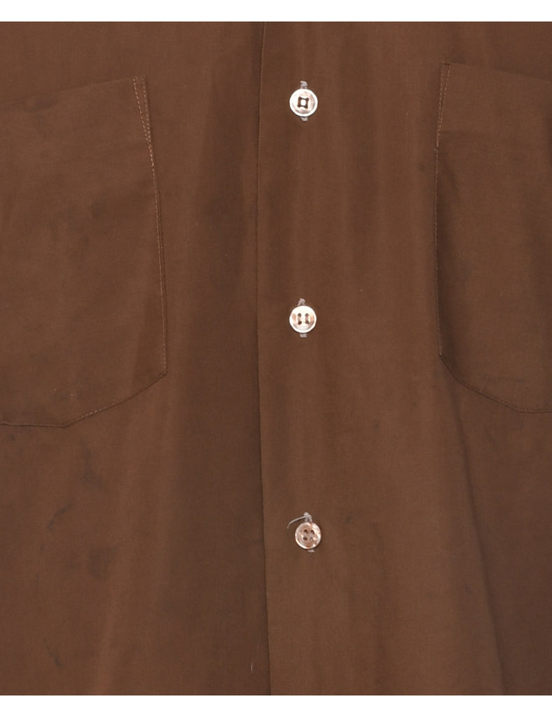 1970s Dark Brown Shirt - M