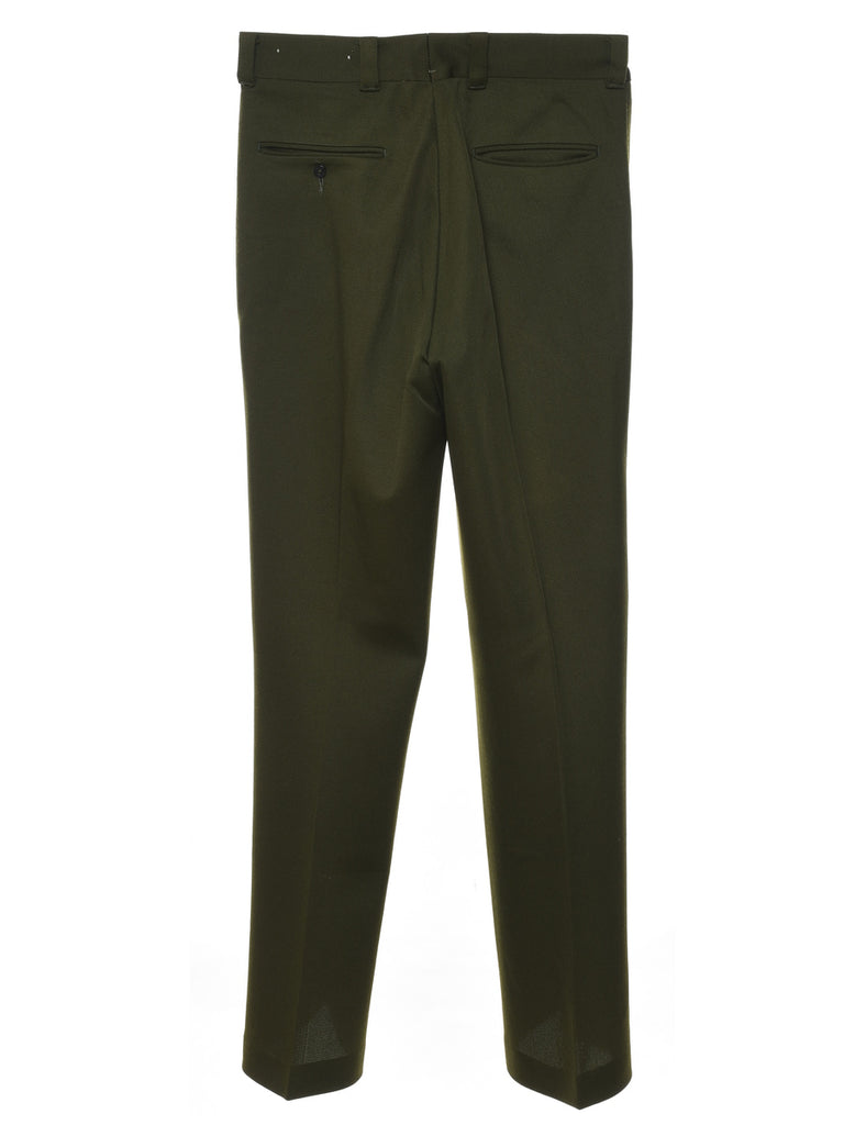 1970s Olive Green Suit Trousers - W30 L28