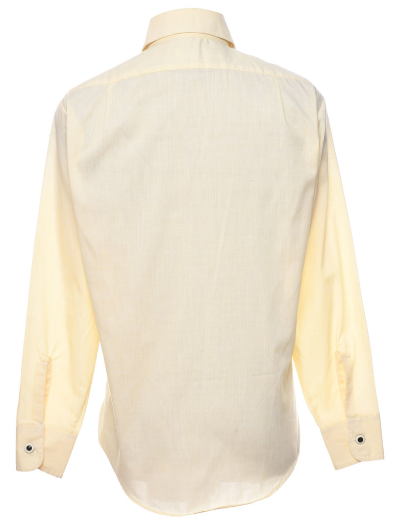 1970s Pale Yellow Shirt - M