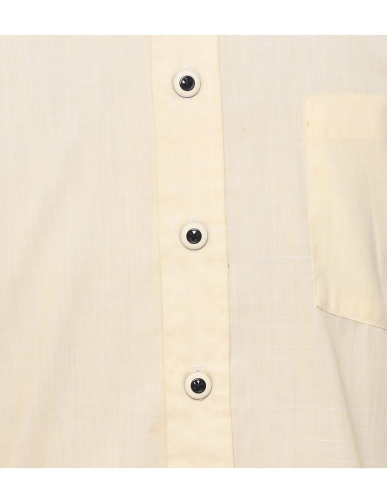 1970s Pale Yellow Shirt - M