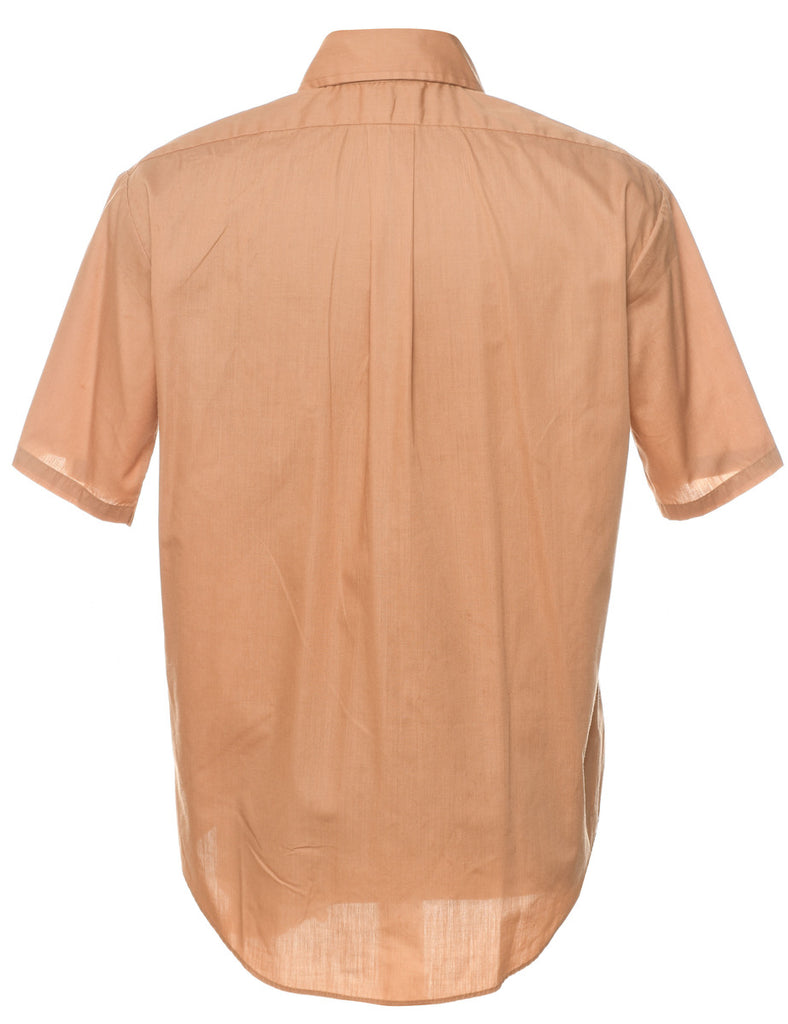 1970s Short Sleeve Light Brown Shirt - L