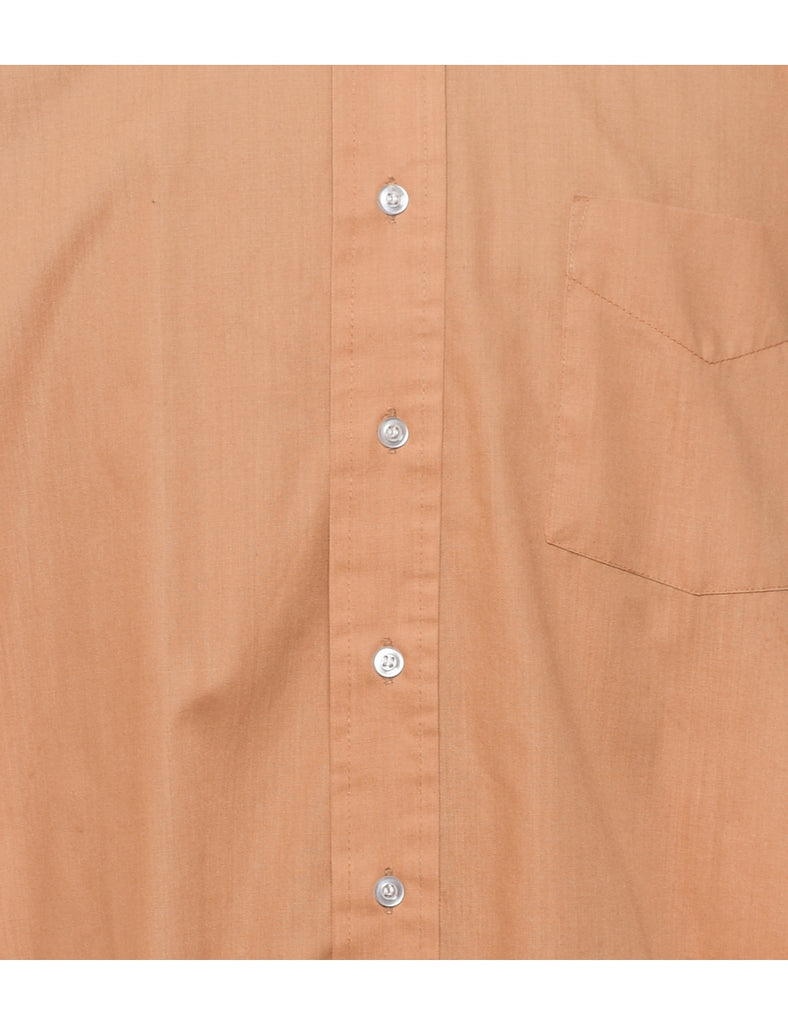 1970s Short Sleeve Light Brown Shirt - L