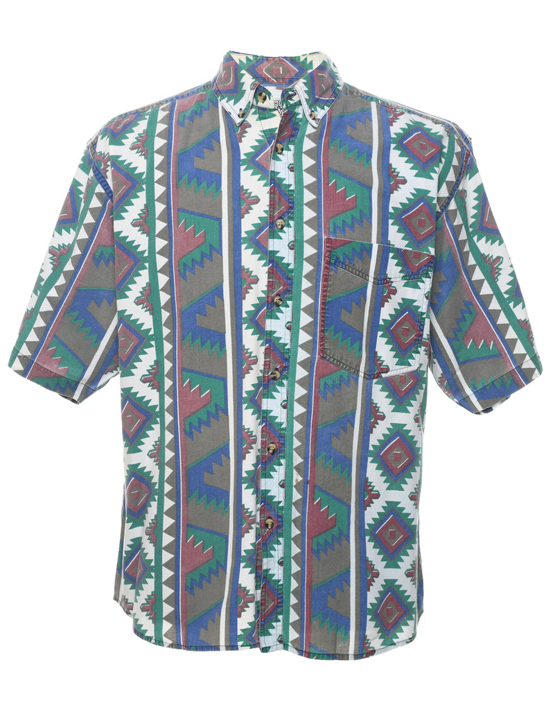 1990s Aztec Pattern Shirt - L