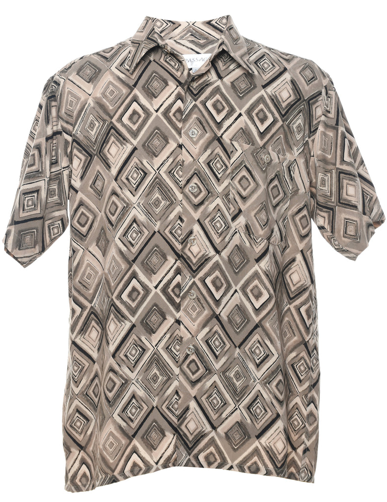 1990s Geometric Pattern Shirt - M