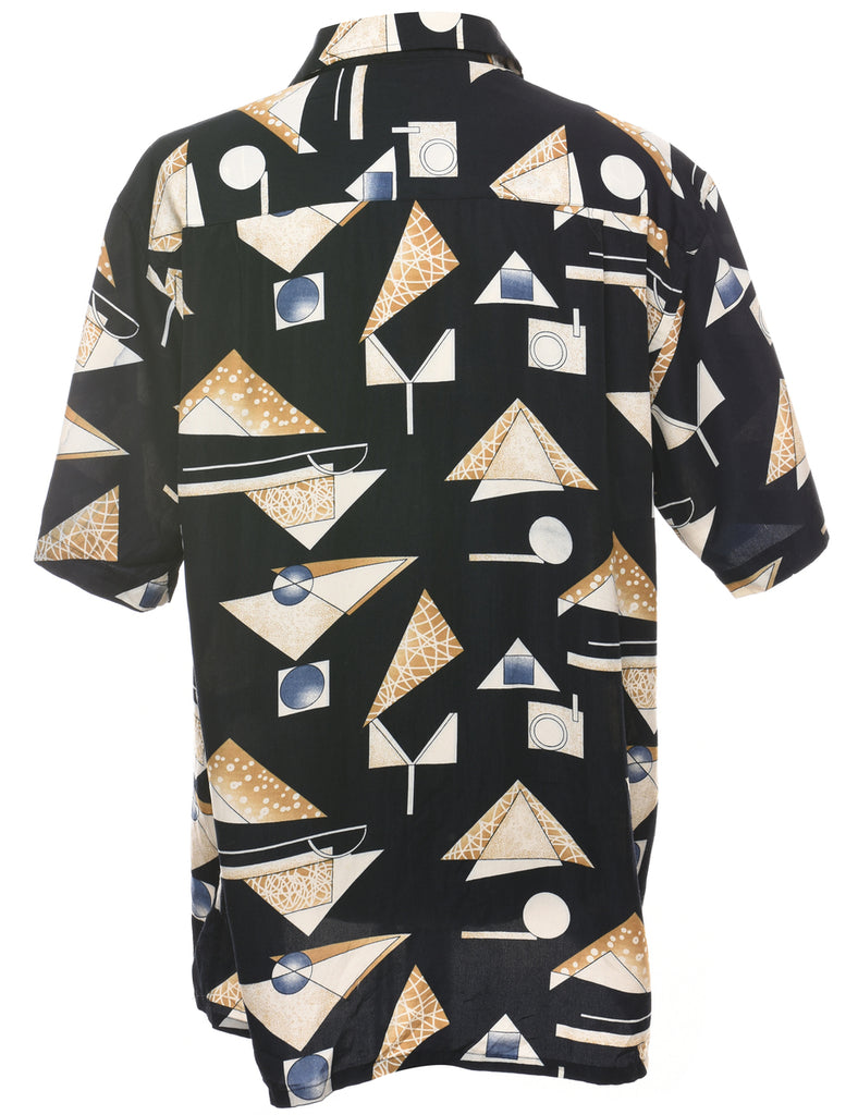 1990s Geometric Pattern Shirt - M