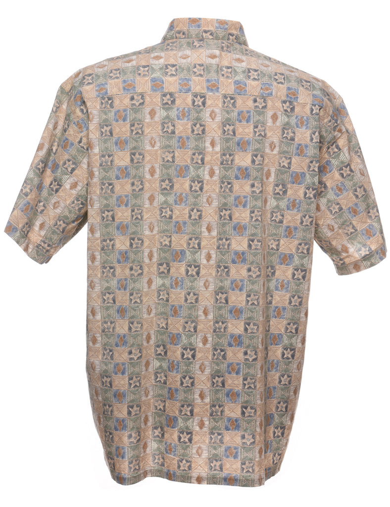 1990s Geometric Pattern Shirt - L