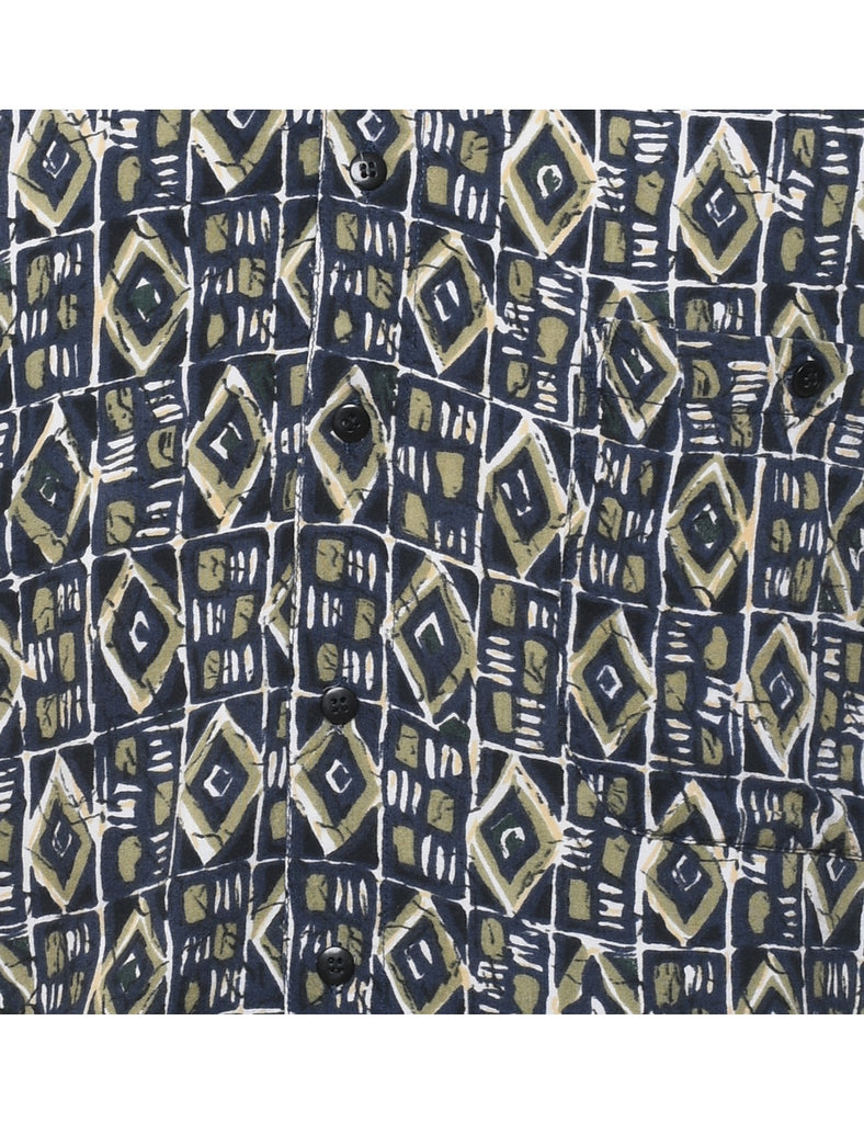 1990s Geometric Pattern Shirt - L