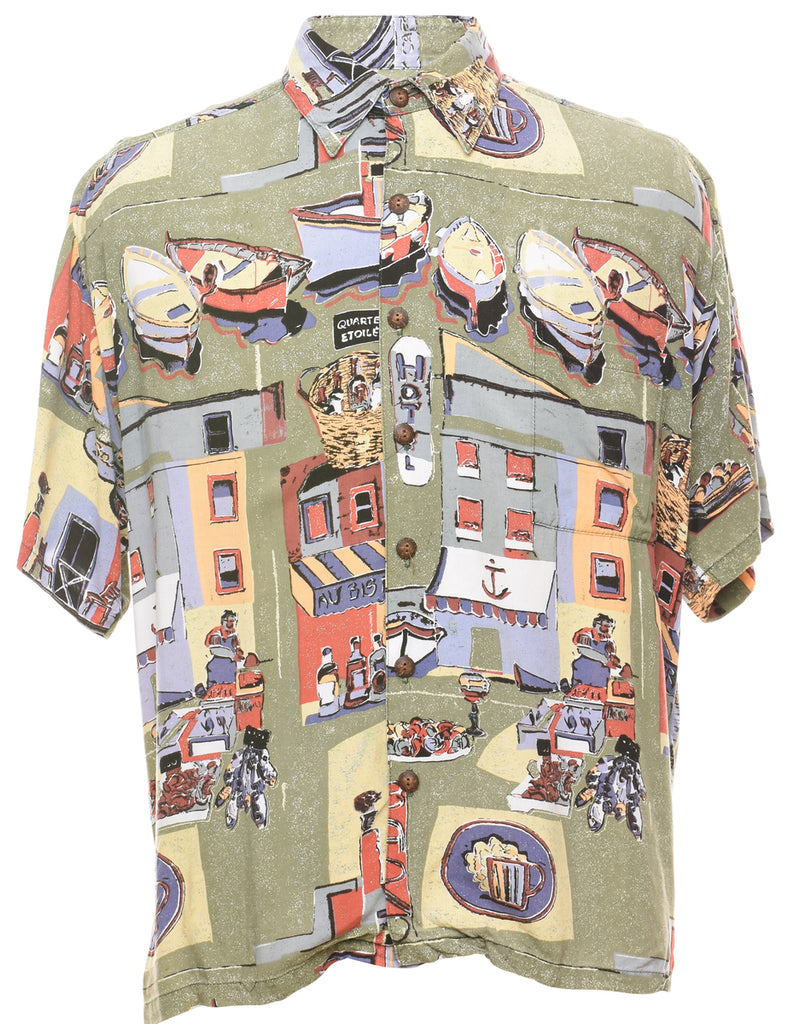 1990s Novelty Print  Shirt - M