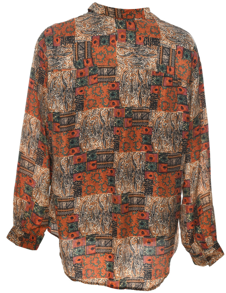 1990s Paisley Print Multi-Colour Long-Sleeve Shirt - L