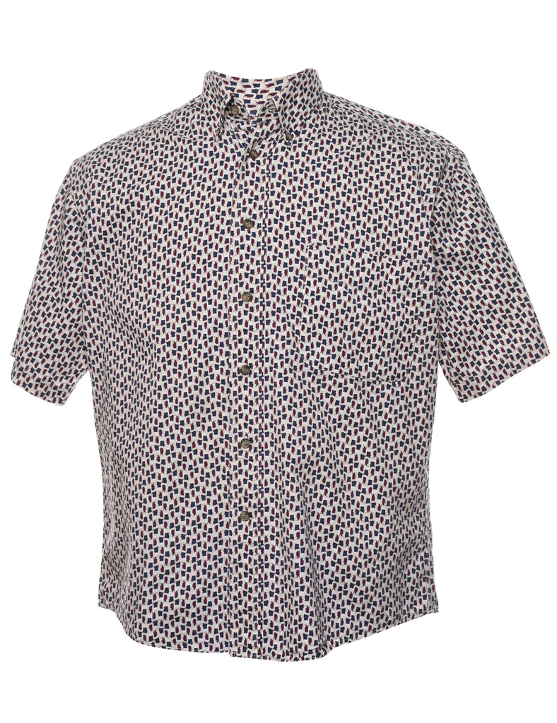 1990s Short Sleeve Patterned Shirt - S