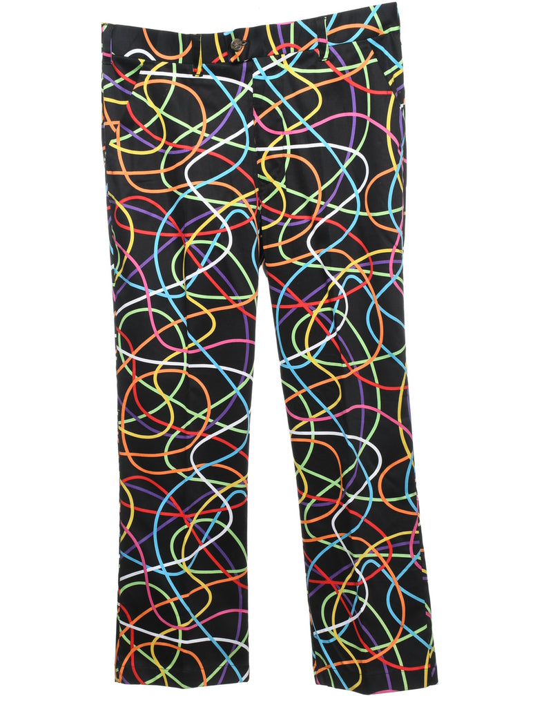 Abstract Print Multi-Colour Trousers - W34 L34