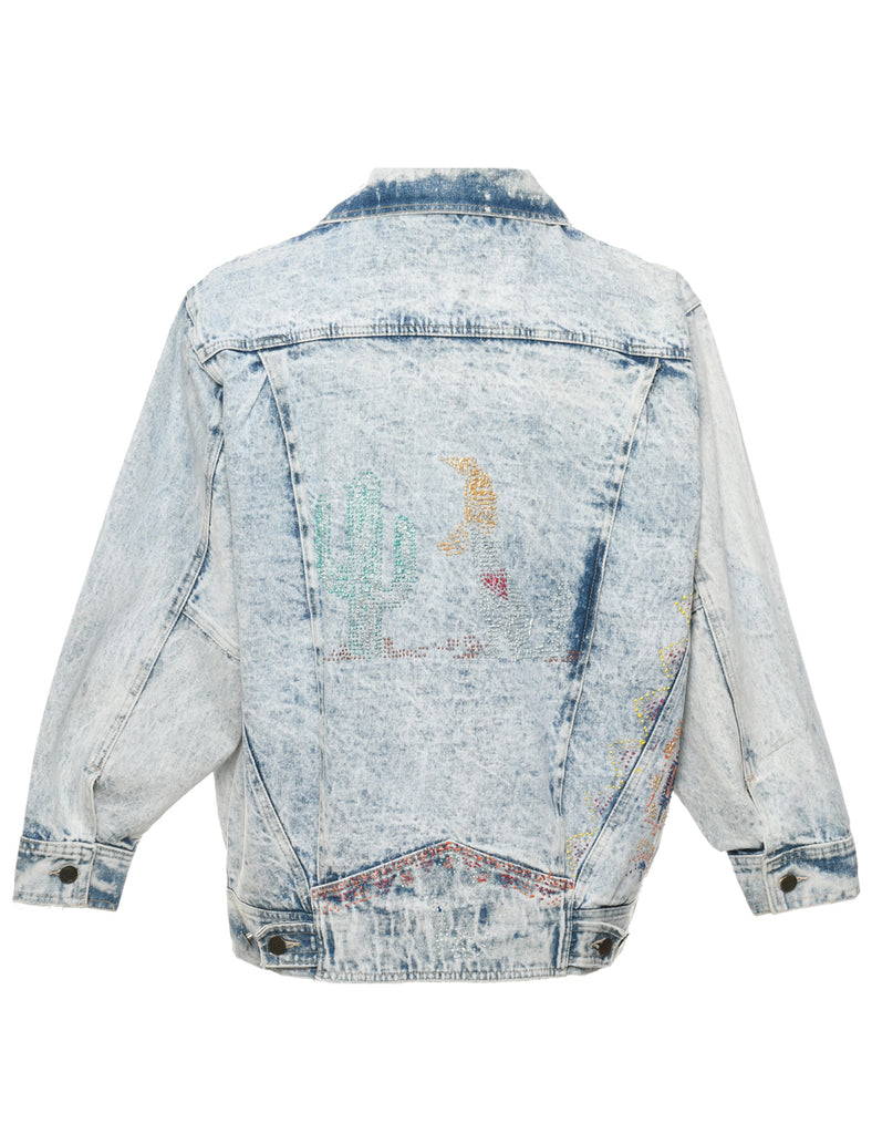 Acid Wash Denim Jacket - L