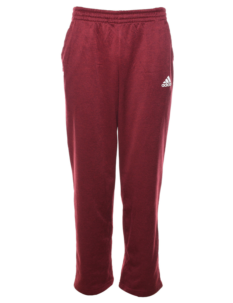 Adidas Maroon & White Contrast Track Pants - W32 L30