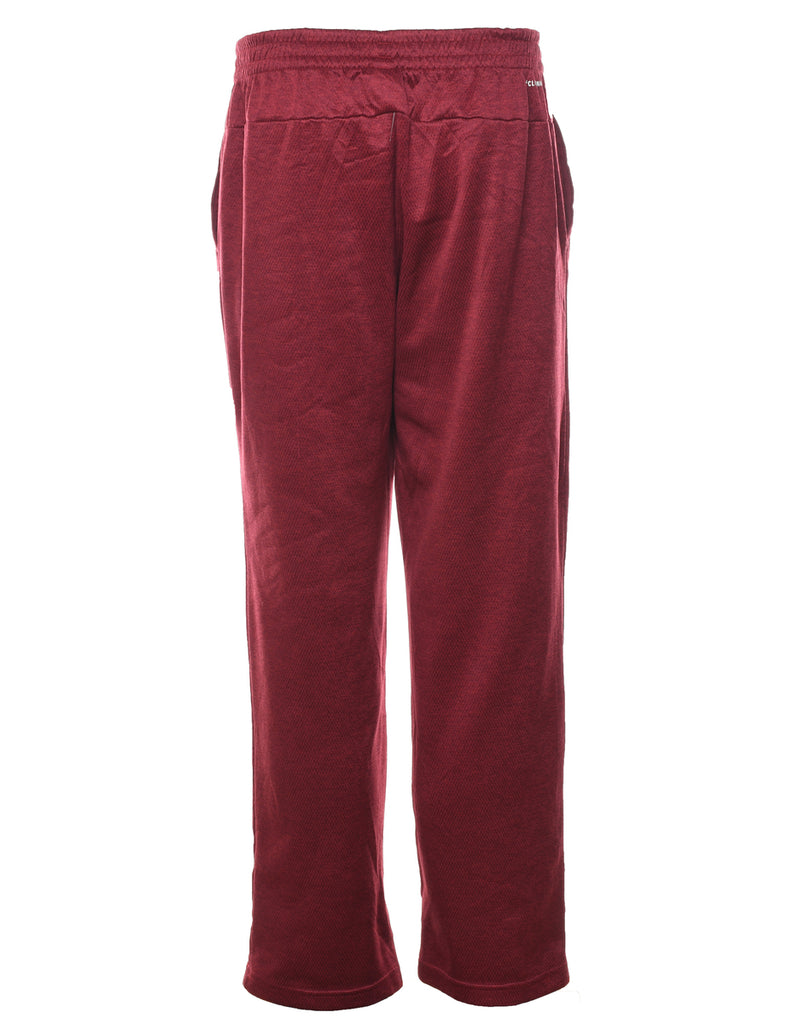 Adidas Maroon & White Contrast Track Pants - W32 L30