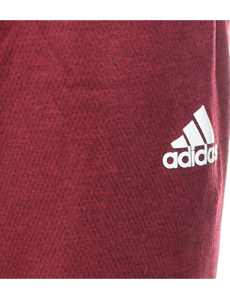 Adidas Maroon & White Contrast Track Pants - W32 L30