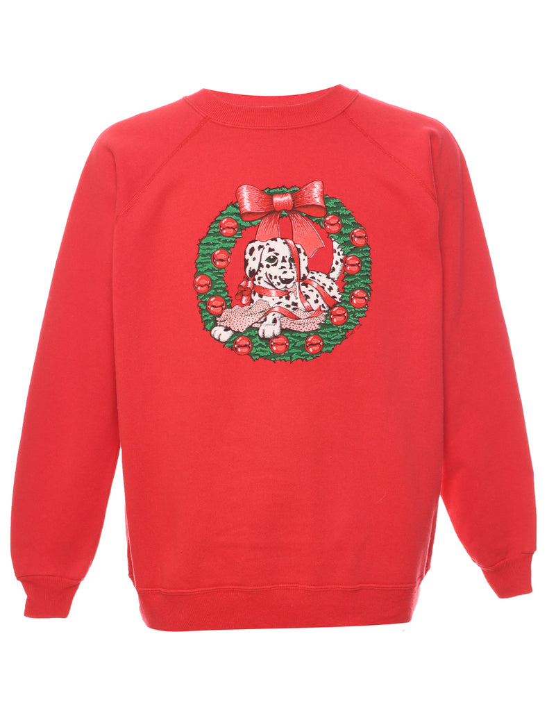 Animal Print Christmas Sweatshirt - L