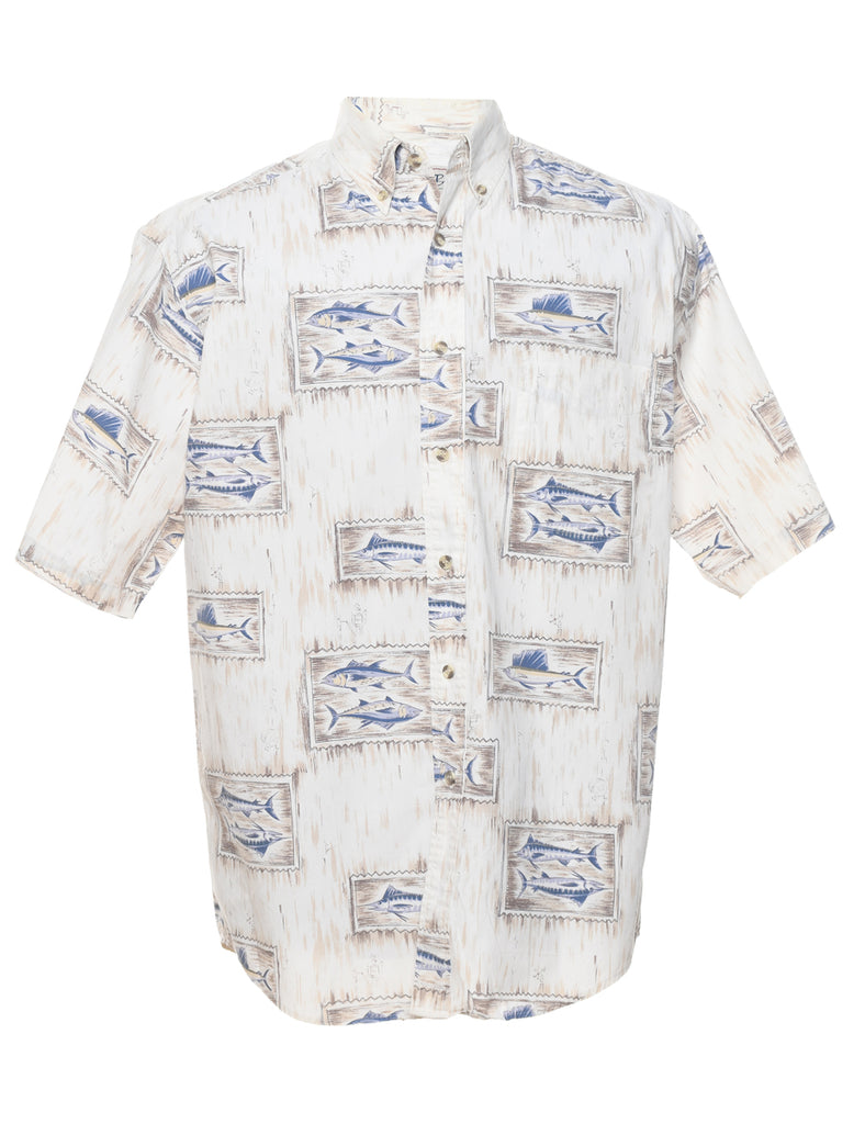 Animal Print Hawaiian Shirt - M