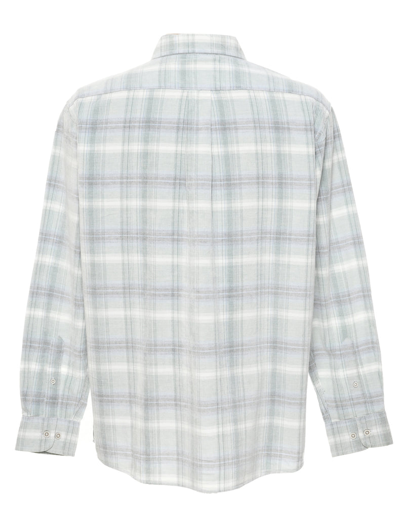 Aqua Blue Corduroy Checked Shirt - XL