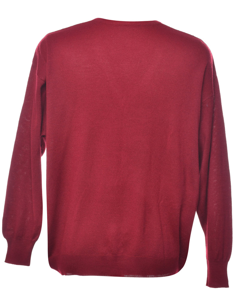 Argyle Maroon Jumper - XXL