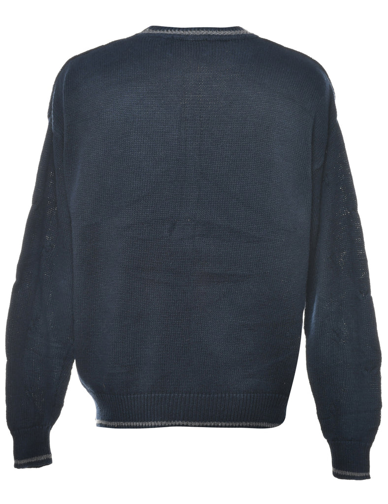 Argyle Navy Jumper - L