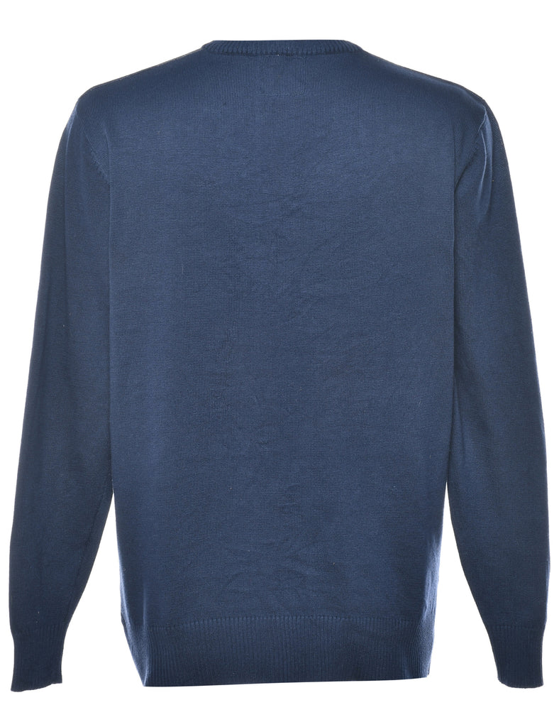 Argyle Navy Jumper - L