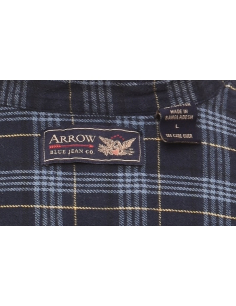 Arrow Navy Checked Shirt - L