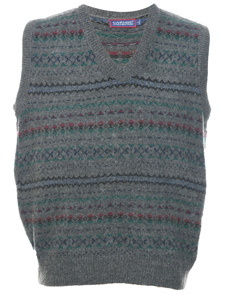 Aztec Knit Sweater Vest - L