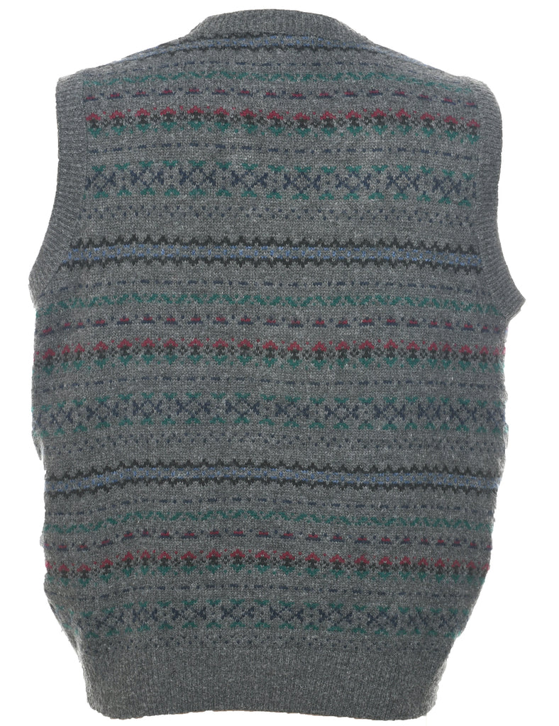 Aztec Knit Sweater Vest - L