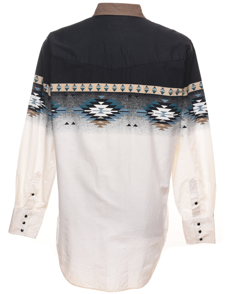 Aztec Pattern Multi-Colour Western Shirt - L