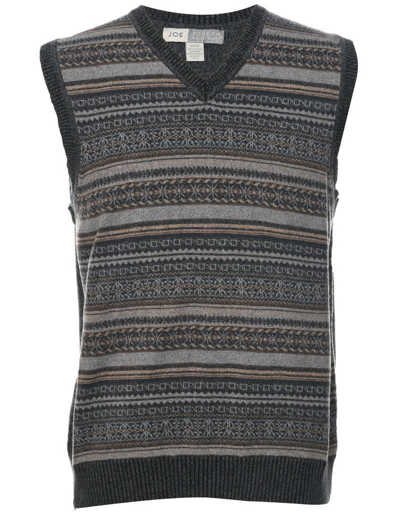 Aztec Print Sweater Vest - M