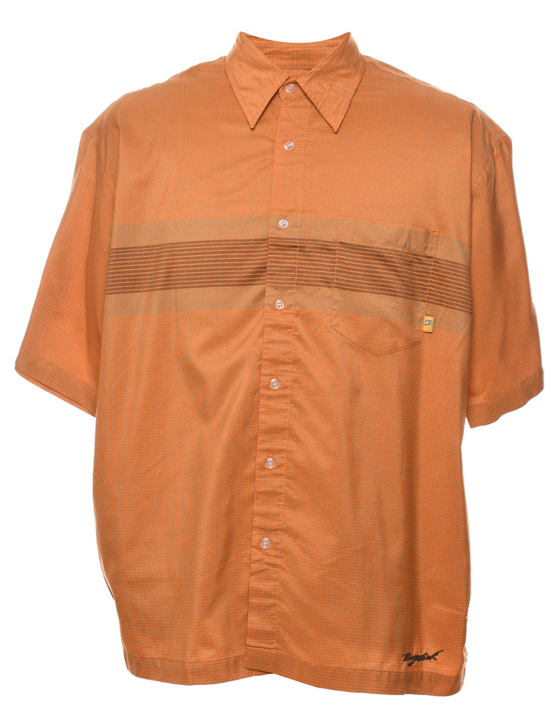 Bay Creek Y2K Orange Checked Shirt - L