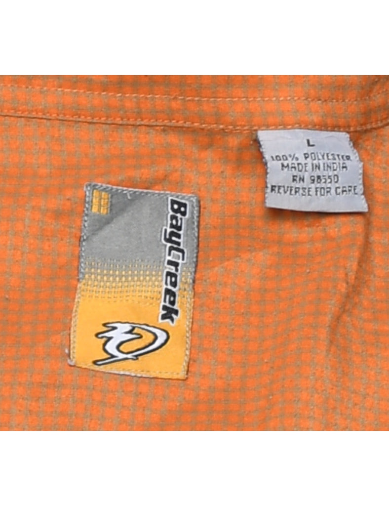 Bay Creek Y2K Orange Checked Shirt - L