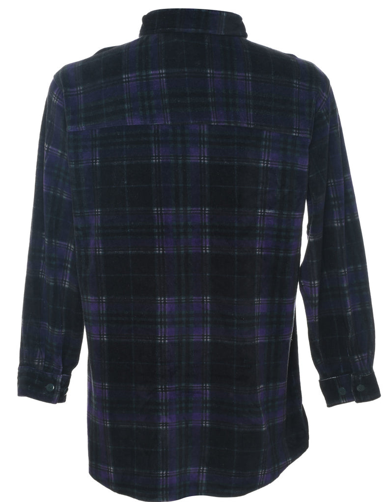 Black & Blue Corduroy Plaid Shirt - M