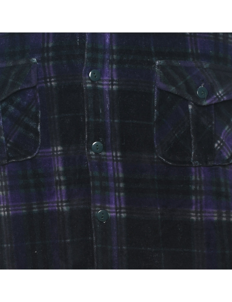 Black & Blue Corduroy Plaid Shirt - M