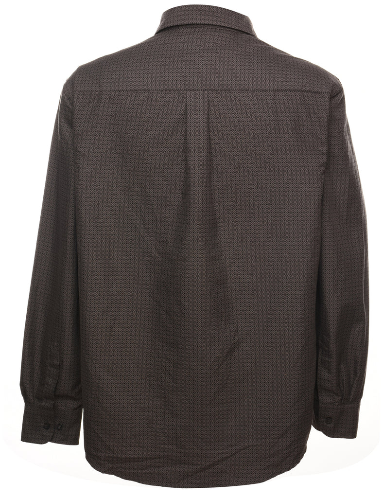 Black & Brown Patterned 1990s Shirt - M