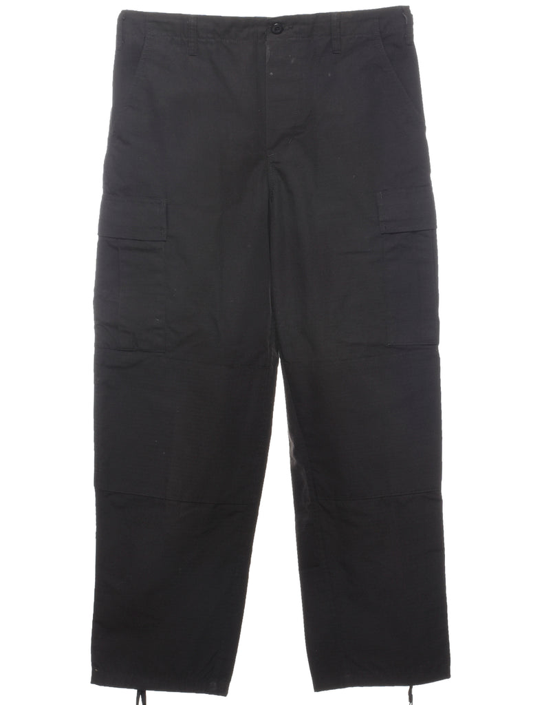 Black Cargo Trousers - W36 L31