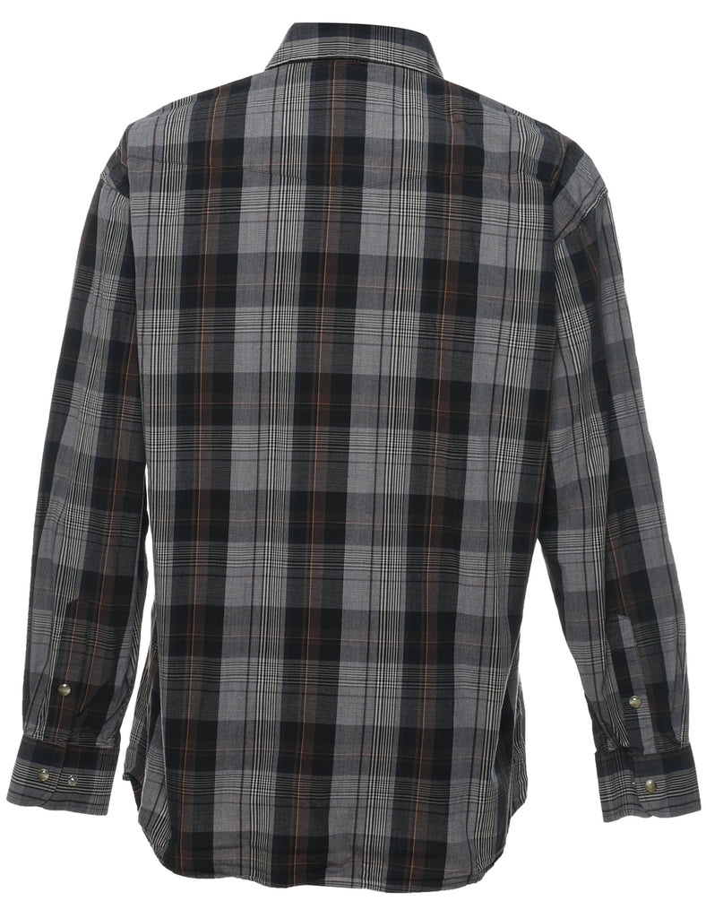 Black Checked Western Shirt - M