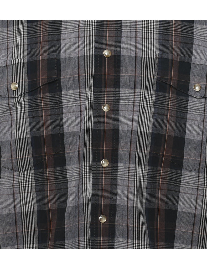 Black Checked Western Shirt - M