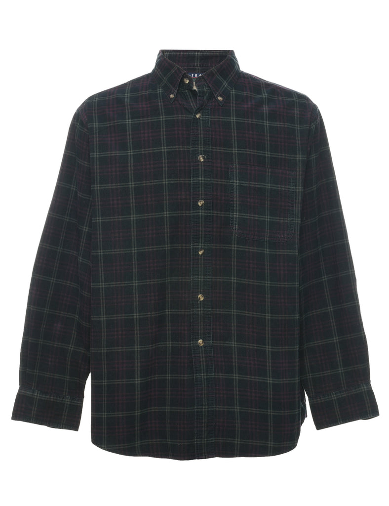 Black Corduroy Checked Shirt - M