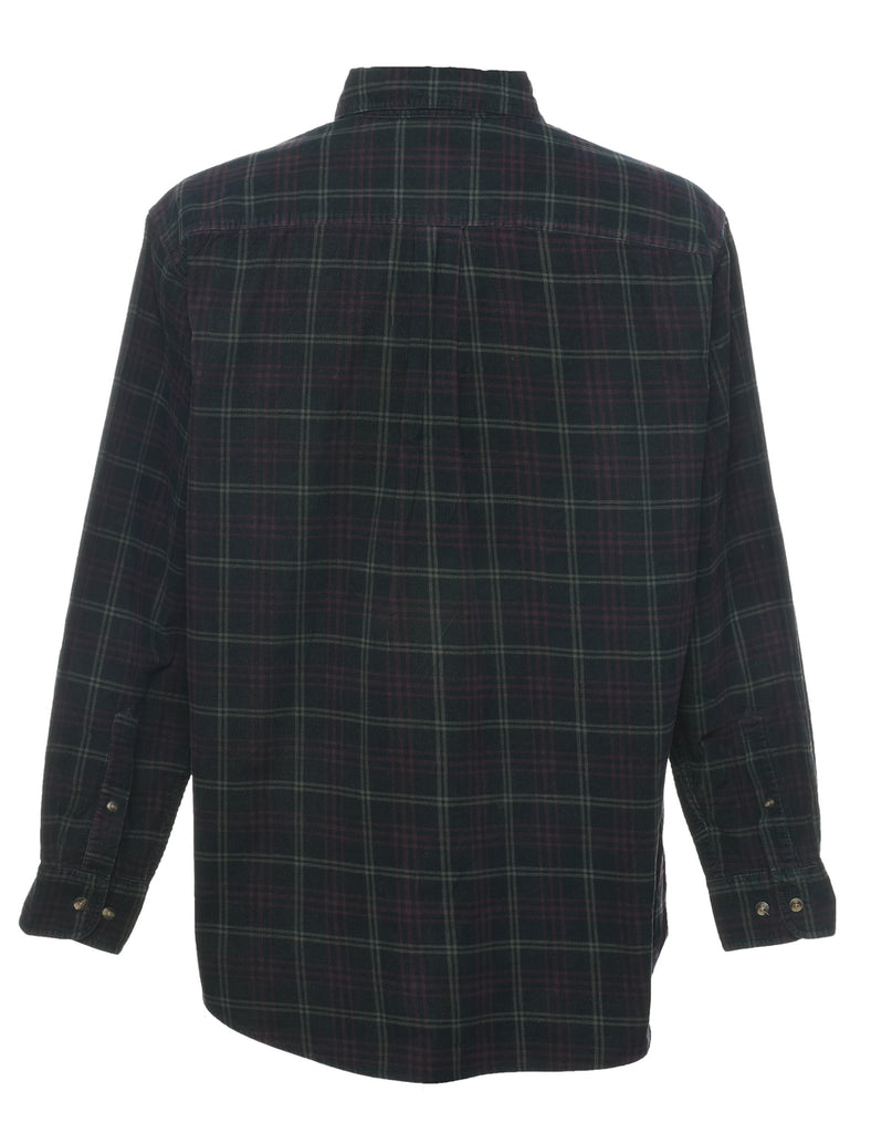 Black Corduroy Checked Shirt - M