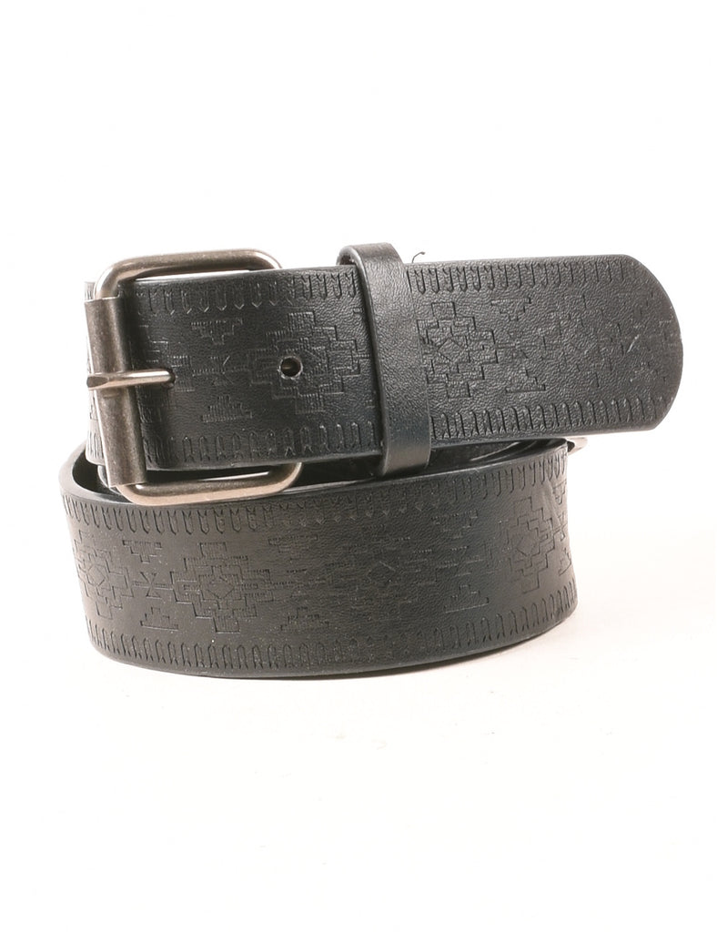 Black Embossed Smart Belt - S