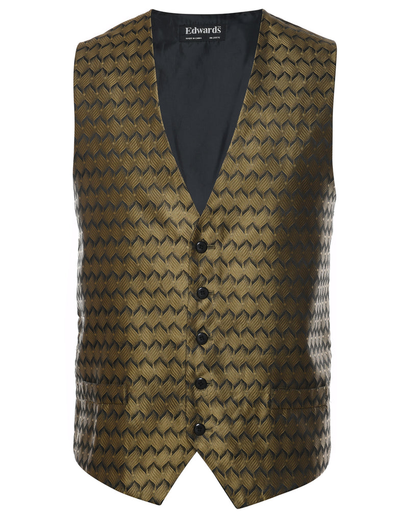 Black & Green Patterned Waistcoat - L